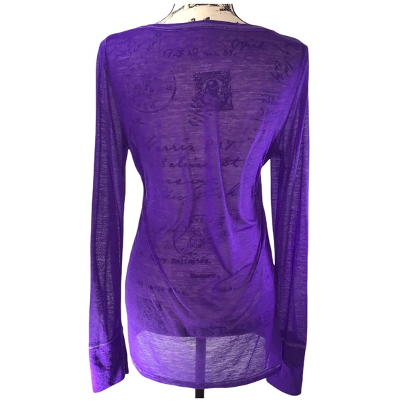 American Eagle Outfitters - Purple Burn-Out Long Sleeve Top - Large - Picture 2 of 11
